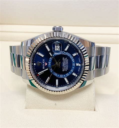 rolex blue face sky dweller|Rolex Sky-Dweller price uk.